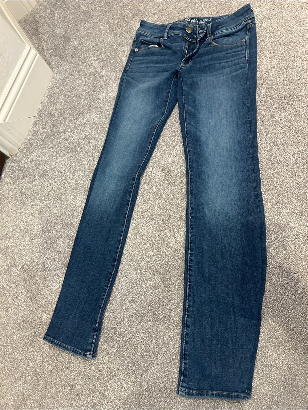 American Eagle Outfitters Blue Skinny Jeans — Faded Dark Wash
